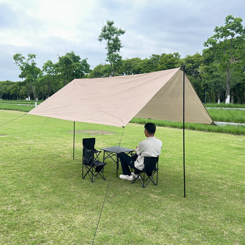 Outdoor Canopy Tent Camping Sunshade Tarp Folding Portable Large Canopy for 4-8 People