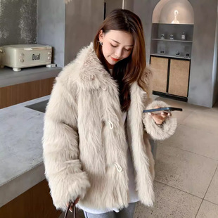 New Toca Fur Lapel Fur Coat Women's Winter Thickened Warm Corner Buckle Tuscan Plush Clothes