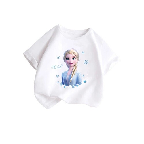  New Children's Short Sleeve Girls T-Shirts Cartoon Tops Baby Children's Clothing Children's Summer Clothes Small and Medium-sized Children