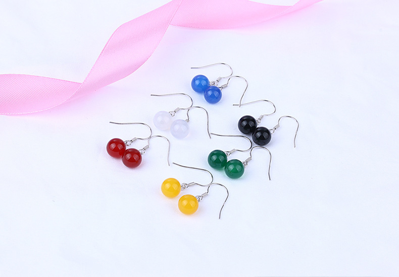 1 Pair 925 Sterling Silver Gem Geometric Drop Earrings display picture 7