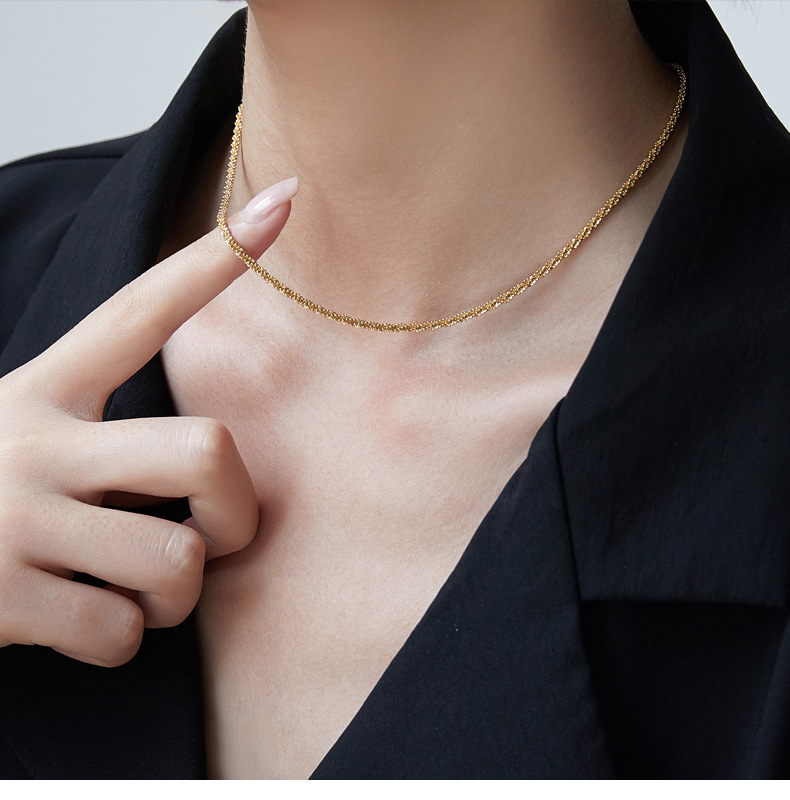 6g Weight Jewelry Set Classification Necklace + Jewelry Quantity Casual Occasion Titanium Steel Material Solid Color Pattern Women's Gender Plating Design Simple Style Style Wholesale Jewelry Simple Style Solid Color Titanium Steel Plating Jewelry Set 16