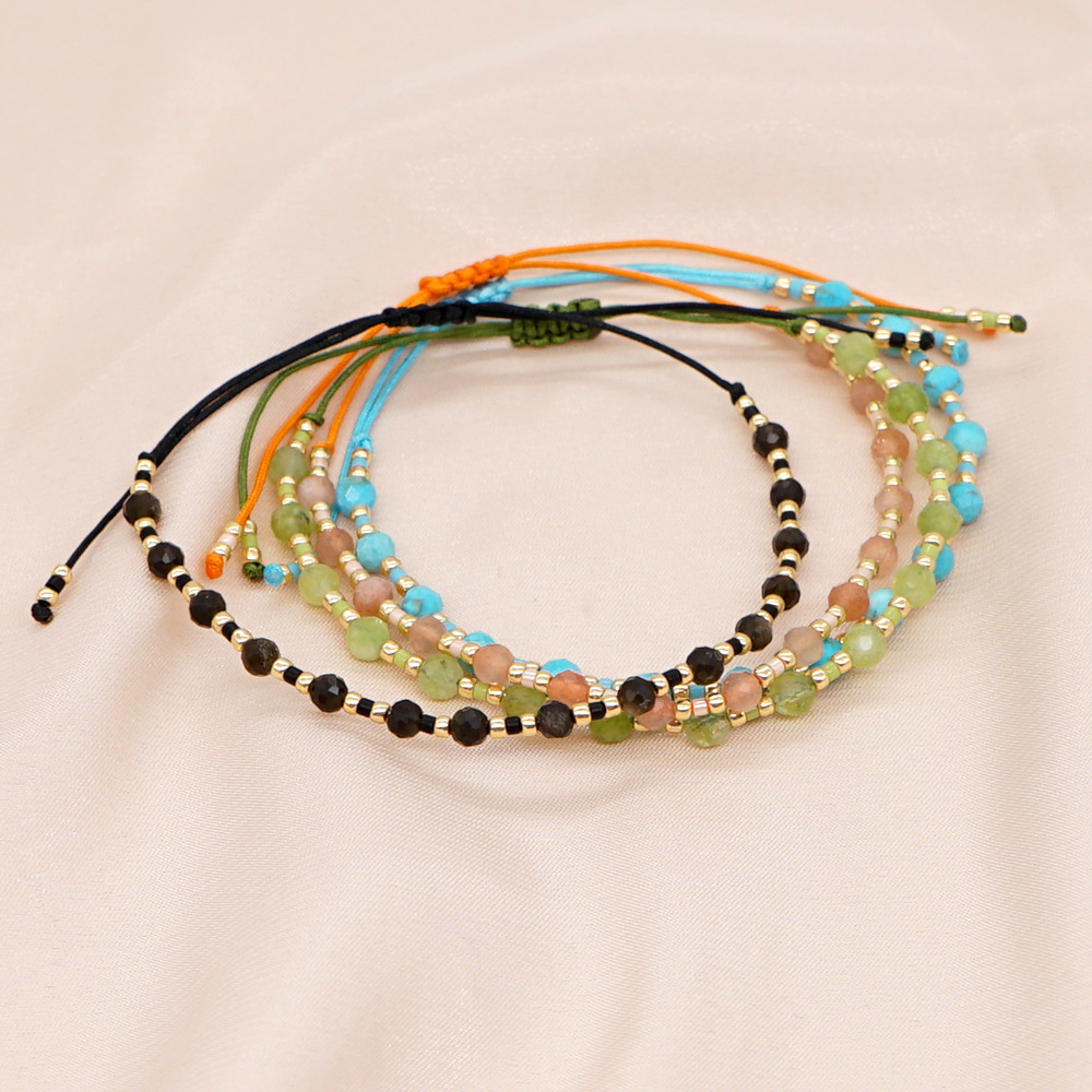 bohemian semiprecious stones miyuki beads friendship rope bracelet femalepicture3