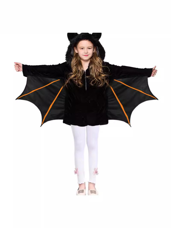 国境を越えた新型ハロウィーン児童服装コウモリマント猫女服パーティーコスプレ衣装|undefined