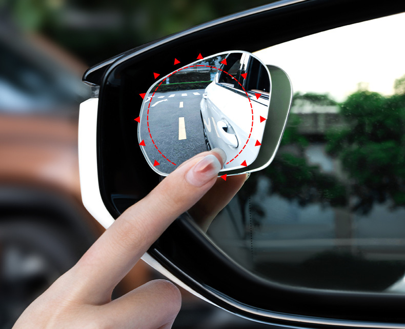 Car rearview mirror small circular mirror 360-degree blind spot aid, reverse assist mirror with suction cup, ultra-clear reflective mirror