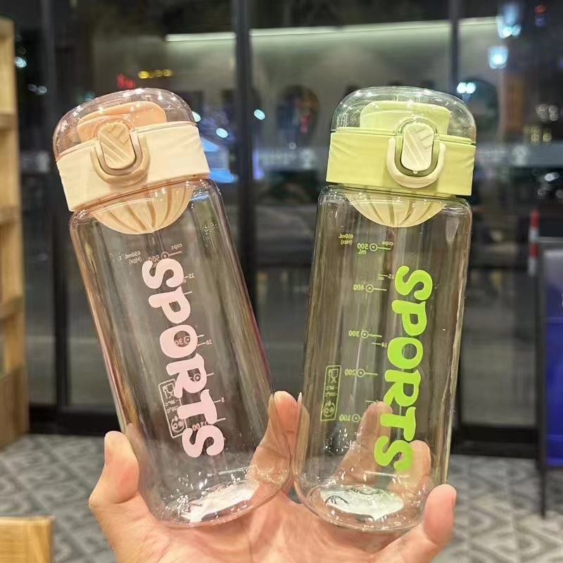 Xinbeidi-6058 taza de plástico nuevo transparente deportes taza de agua 750ml al aire libre viajes beber taza té compartimiento portátil