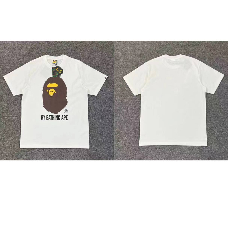 APE Ape トレンドブランド 外国貿易 ヘビーウェイト ピュアコットン ラウンドプリント 男女同型 ゆったり プレミアム 半袖 Tシャツ 25SS|undefined
