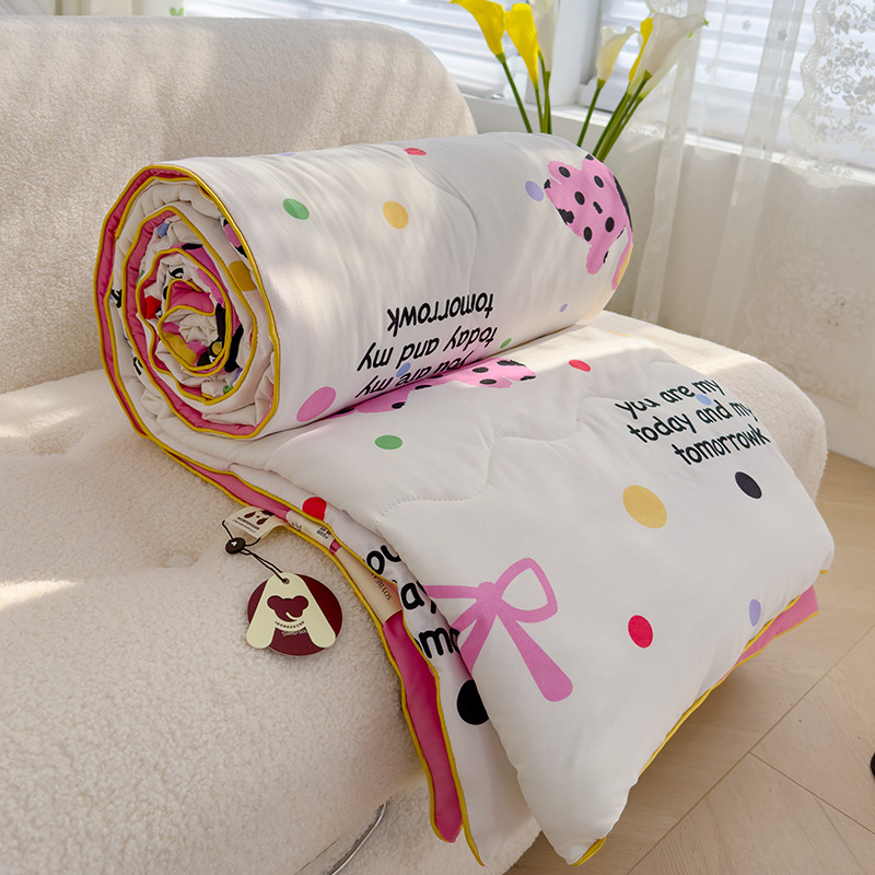 Nuevo edredón fresco de verano, edredón de aire acondicionado, dormitorio individual y doble para niños de verano, edredón fino de fibra de soja lavable a máquina