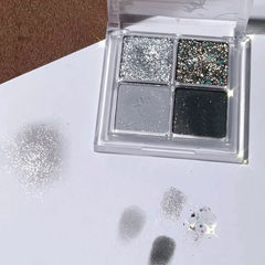 DIKALU Cement Grey Eyeshadow Cool Smoke Smoky Quad Eyeshadow Palette Instagram Viral Shimmer Glitter Waterproof Earthy Tones