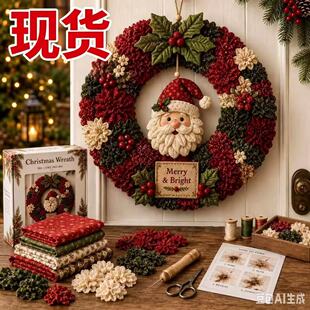 �羳��ƷFabric Poke Wreath DIY Kit��ˇ�������hDIY���b