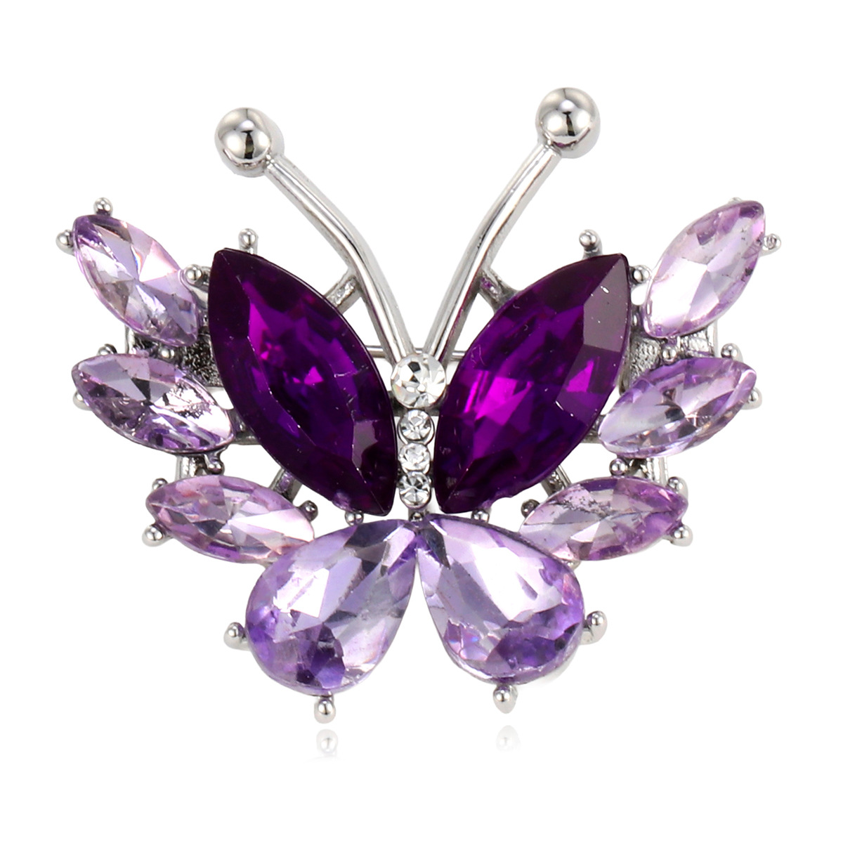 High-End Crystal Butterfly Brooch Niche Design Suit Accessories Anti-Exposure Animal Pin Ins Style Neckline Decoration