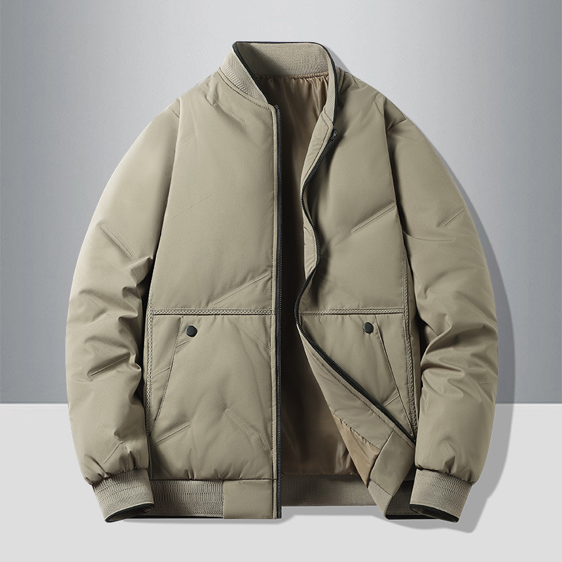 Winter Men's Baseball Collar Loose Top Jacket Winter Business Casual Thickened Warm_voghion.com