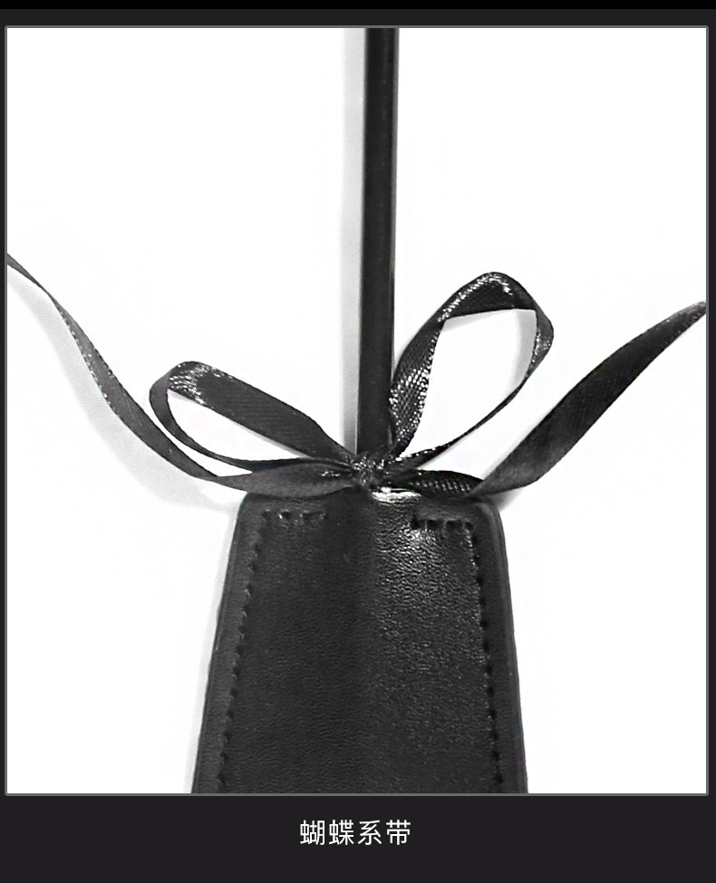 Feather & Leather Slap Paddle for Couples Foreplay, Black PVC Adult Sensory Toy — detail image 11