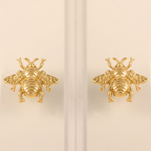 新中式橱柜配件立体黄铜蜜蜂家具拉手把手家具配件背景墙铜装饰品