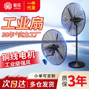 Chrysanthemum Powerful High-Power Industrial Fan Workshop Factory Shaking Head Industrial Floor Fan Household Wall-Mounted Electric Fan