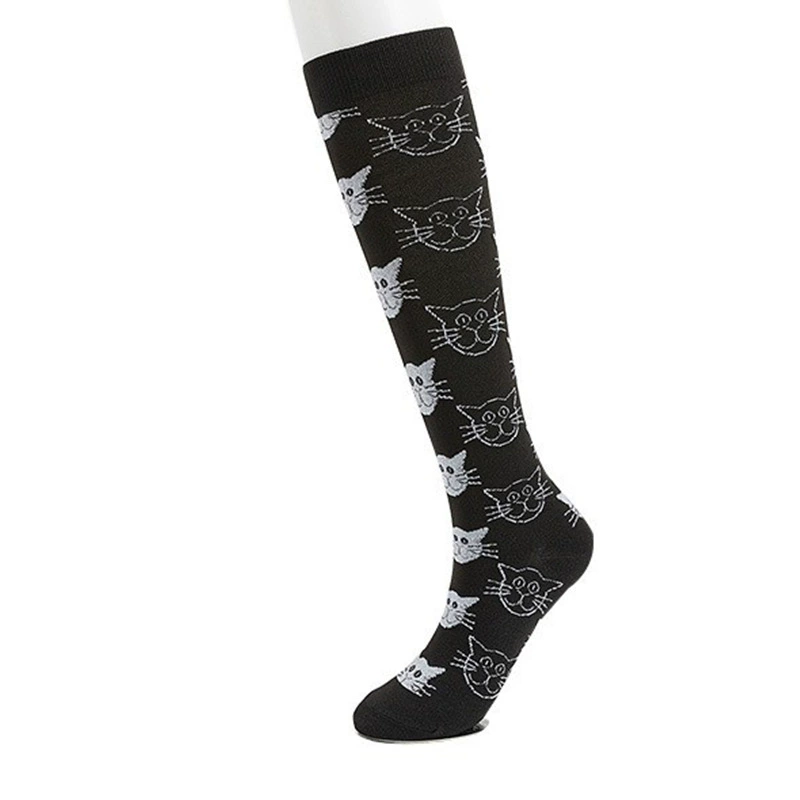 Compression Running Socks, Unisex Jacquard Knee-High Socks, Multiple Patterns, S/M & L/XL