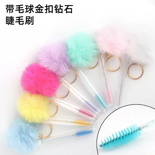Wholesale grafting mascara brush transparent tube hair ball with drill small eyebrow brush independent packaging multi-color tube eyelash comb