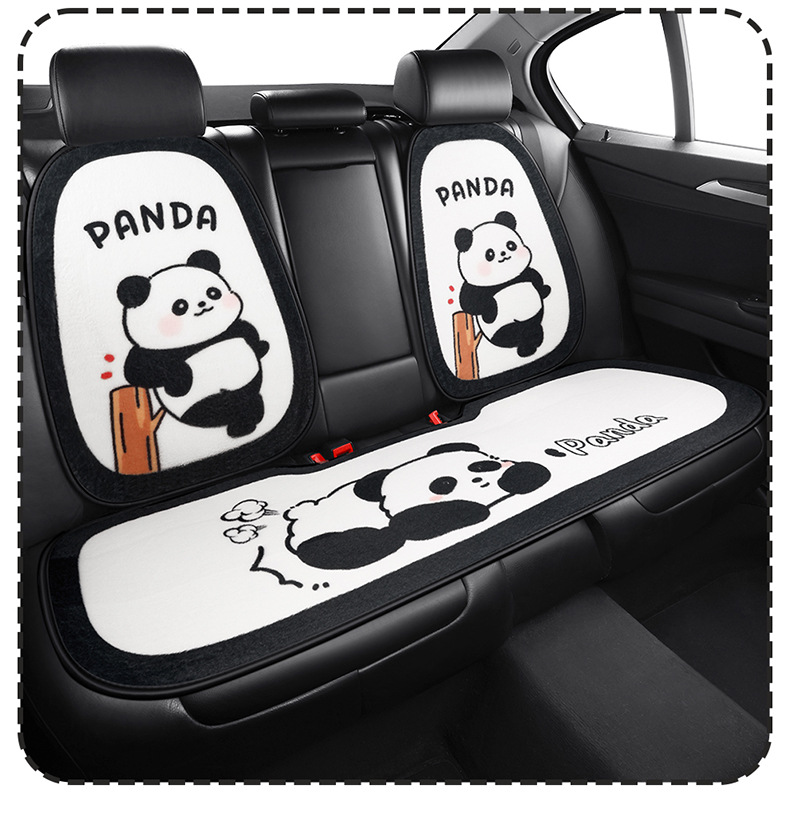 S022 Stuffed Car Cushion Winter Warm Thickened Goddess Cute Cartoon Car Interior Chinese Style Panda
