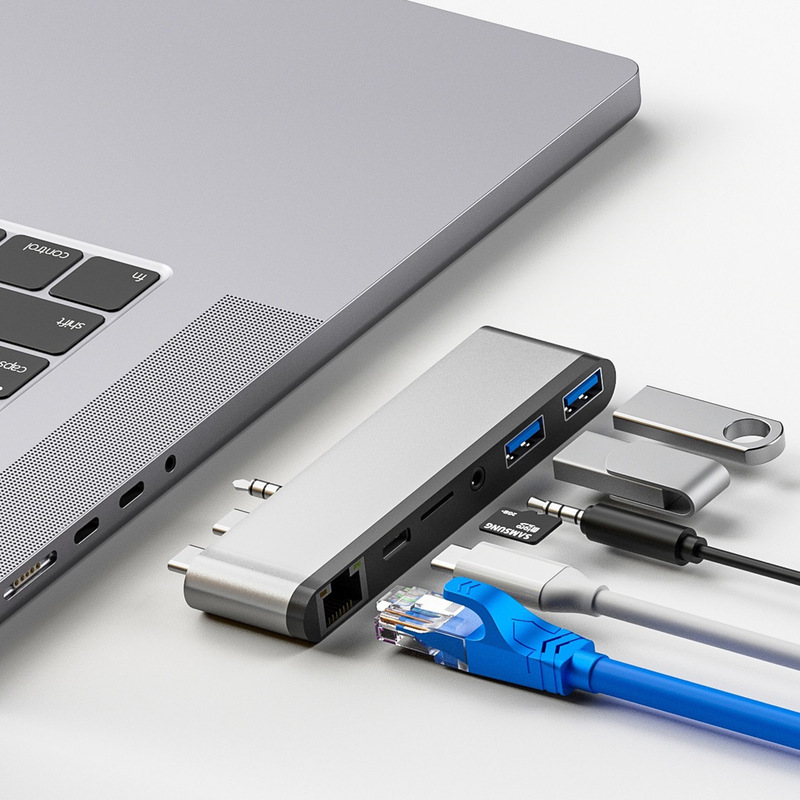 New product dual type-c USB C MacBook pro2021 dedicated to HDMI card reader HUB docking station 4K