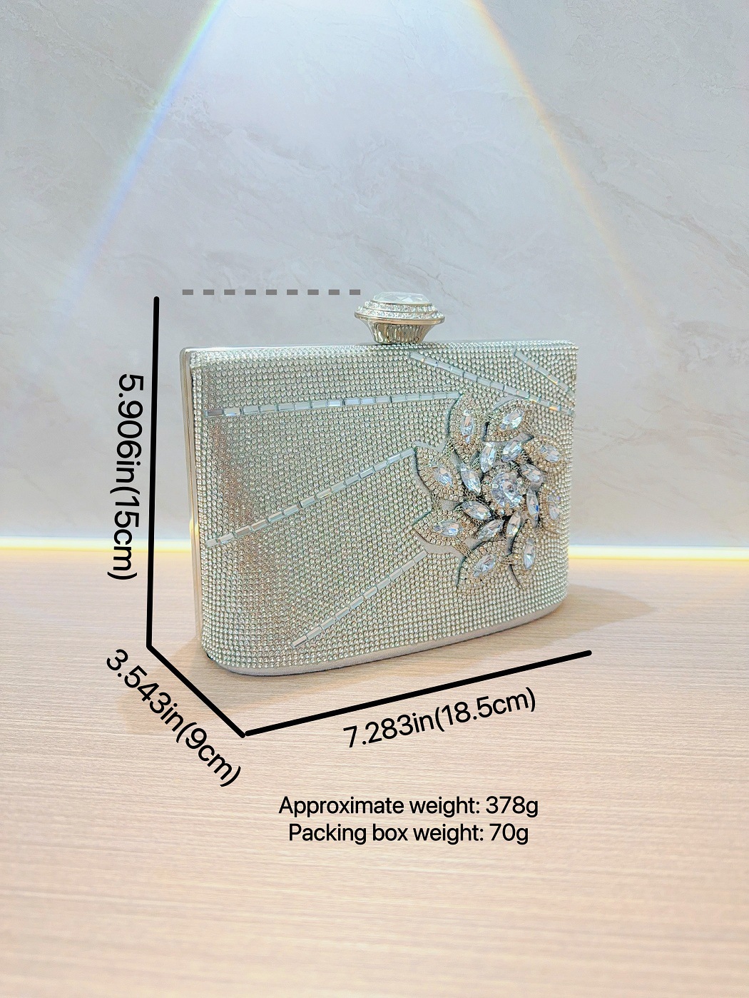 Silver Gold Black Polyester Solid Color Square Evening Bags display picture 1