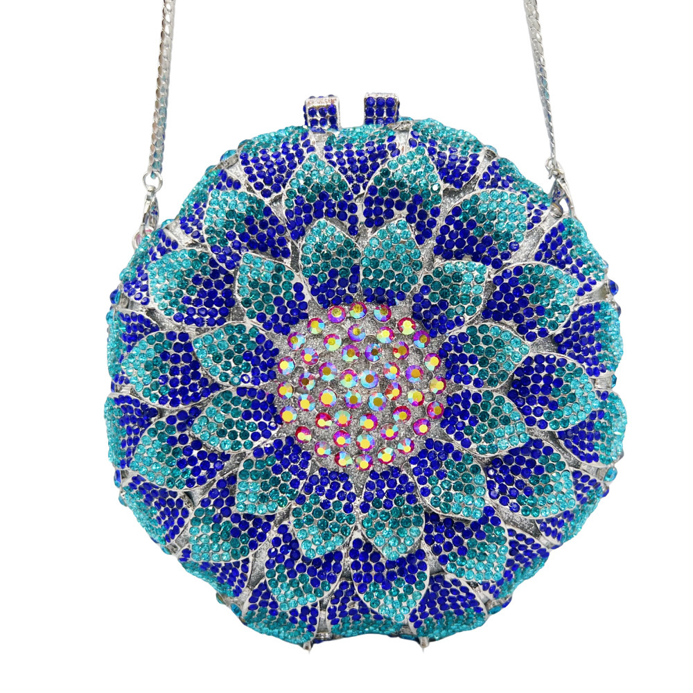Stone clutch girasol bolso de diamantes hueco con diamantes vestido de cena bolso de banquete bolso de mujer
