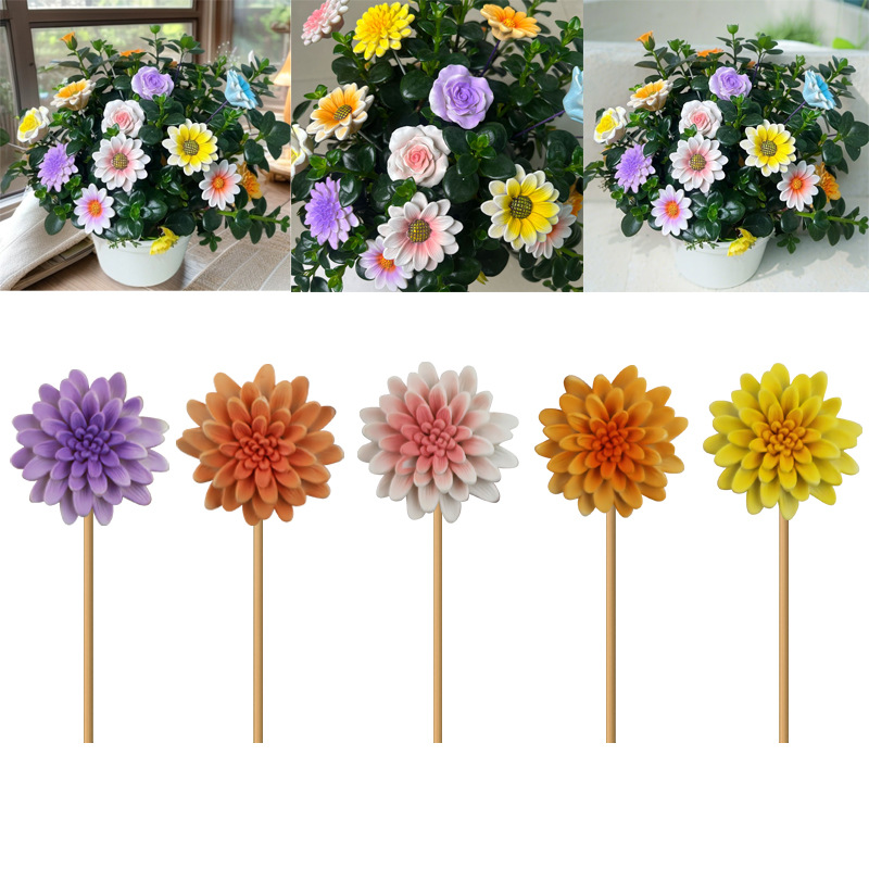  Creativenewproducts Resin Flower Five-Piece Set of Flower Pots, Flower Arrangements, Gardening Potted Decorations