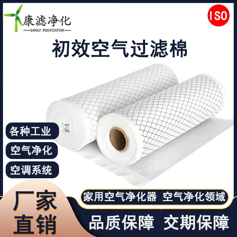 G4初效过滤棉覆网除尘滤材可打褶定制纸框适用于空调净化新风系统
