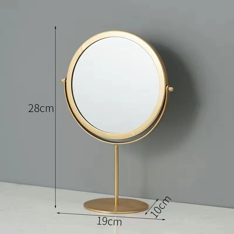 Espejo de maquillaje para el hogar de dormitorio al por mayor, espejo de maquillaje giratorio avanzado, espejo de almacenamiento de doble cara cuadrado
