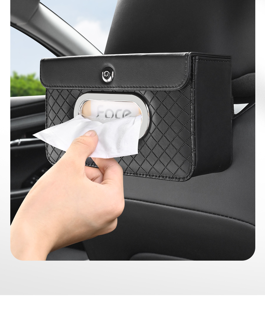 Car Tissue Box Advanced Sense Multifunctional Sun Visor Hanging Paper Box Car Tissue Box General Purpose