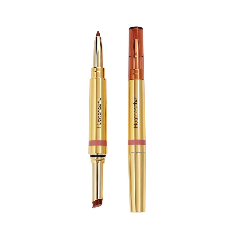 Huantang dos cabezas principales sólidas crema labial hidratante labial duradero agua brillo labial agua brillo labial lápiz de color desnudo fabricante