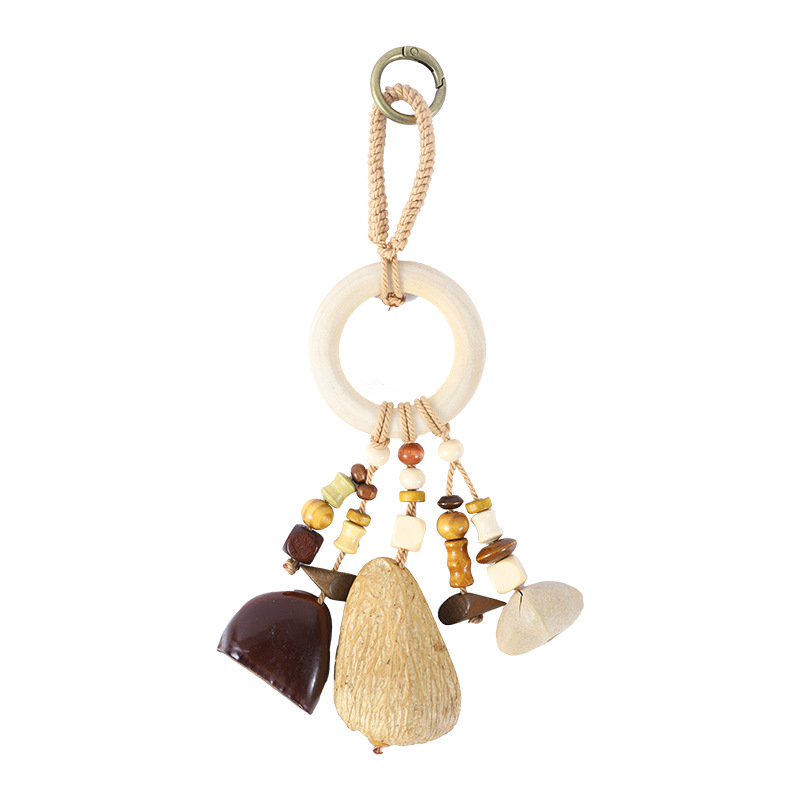 Fruit Shell Rattle Bag Hanging Wind Chime Sound Healing Small Hanging Bell Plant Fruit Pendant Backpack Car Decoration DIY Material Kit