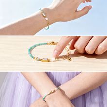 钛钢淡水珍珠手工天然石手链天然贝壳竹节手串小众设计水晶手链女