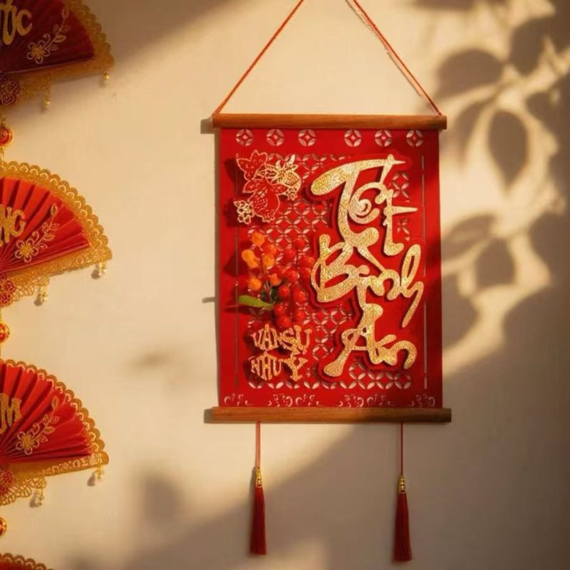 新款春节过年装饰挂件越南文字高级感时尚大气装饰喜庆挂件|undefined