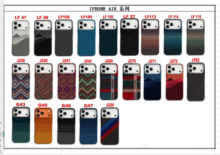 LUXO磁吸水贴硬壳适用iPhone17air碳纤纹手机壳凯夫拉纹pc壳男女