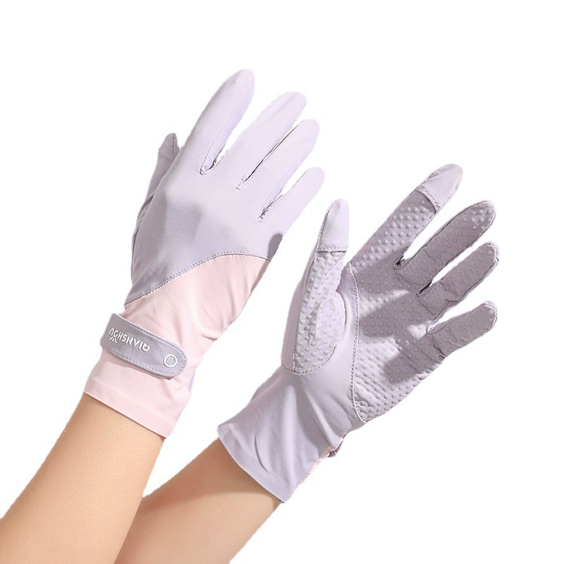 Летние перчатки, тонкий шелковый силиконовый нескользящий набор, защита от солнца, UV-защита