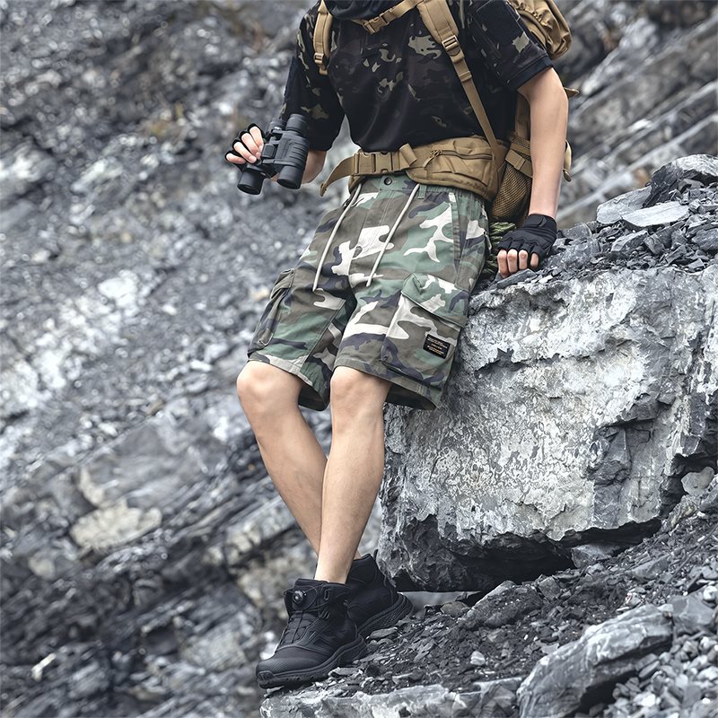 夏季新款立体多袋硬核工装迷彩五分裤休闲宽松男士短裤潮牌高级感
