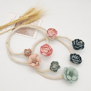 Cross-border Hot-selling Rose Curtain Buckle Binding Band Creative Tie Ornaments Storage Rope Gauze Curtain Accessories Embellished Strap Rope