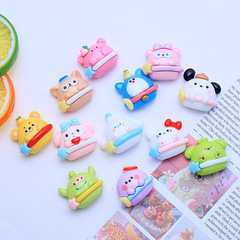 卡通行星系列 亮面diy奶油膠手機殼滴油頭飾髮夾飾品樹脂配件材料