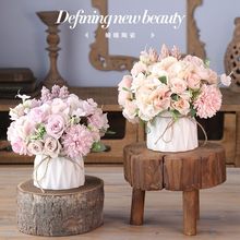 ins小清新花装饰花小盆栽摆件客厅卧室内花艺塑料花餐桌摆花