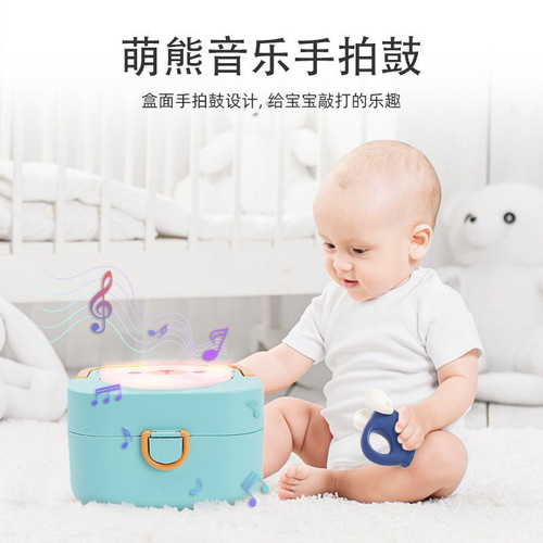 Cross-border e-commerce teether rattle baby toy, boilable baby hand rattle, soothing, chewable gum 0-12 months