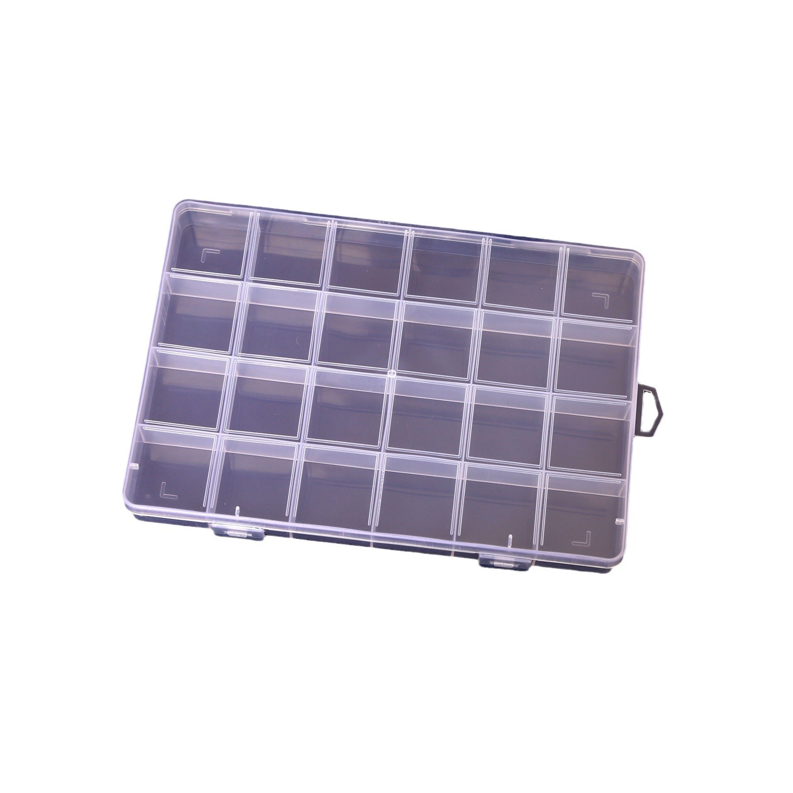 Caja de almacenamiento de múltiples compartidos simple de 24 compartidos grande, caja de división de piezas de hardware, caja de almacenamiento de plástico con tapa, caja de división de joyas