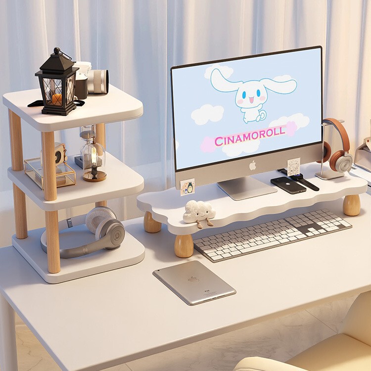 Desktop Computer Monitor Riser Stand Screen Base Bracket Desktop Keyboard Tray Display