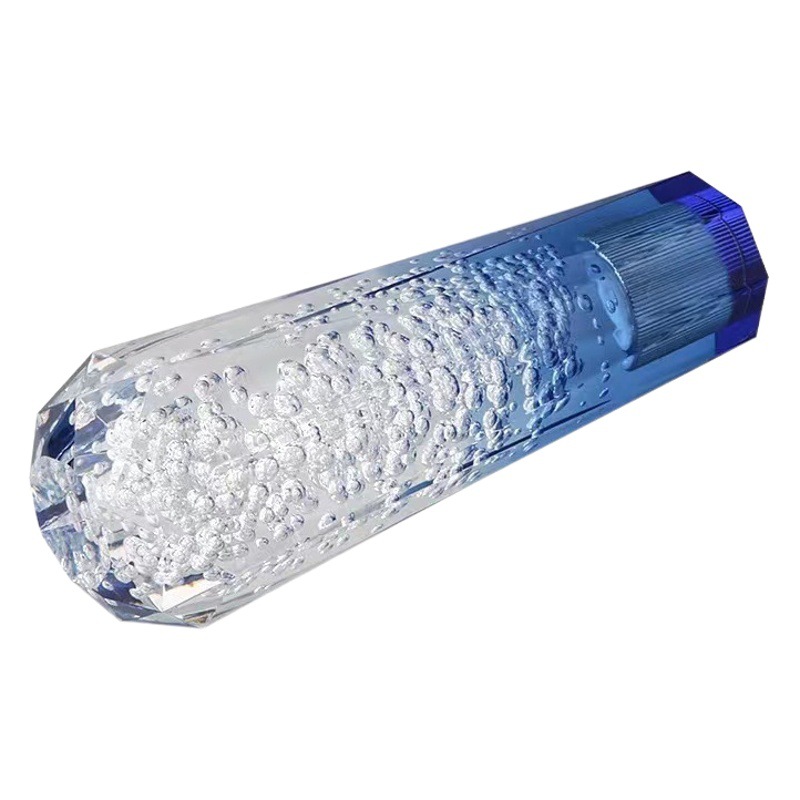 Cabeza de cambio de diamante de cristal de coche transfronterizo con gas manual de dos colores modificación universal cabeza de engranaje cabeza de cambio de palo de onda image 1