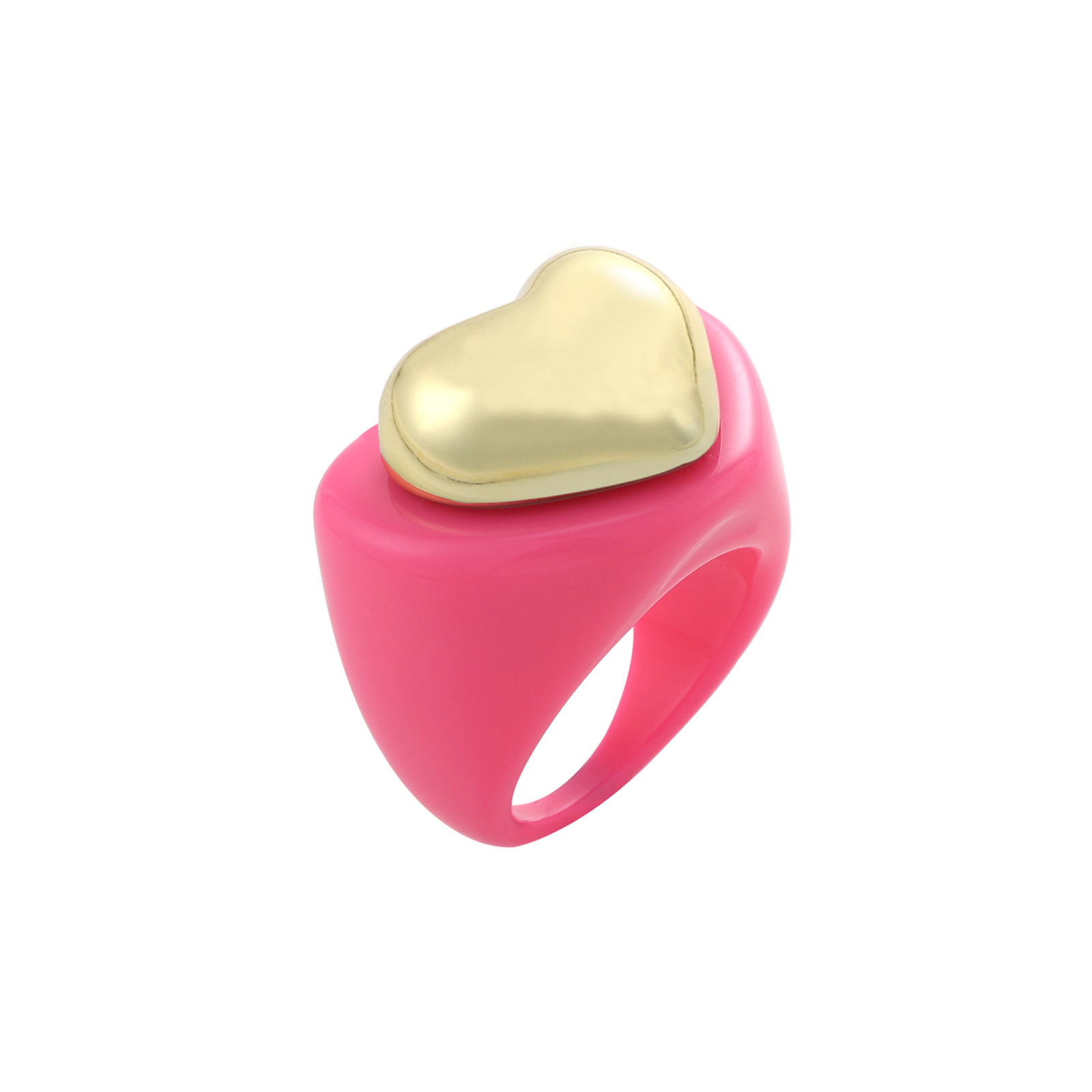 Nihaojewelry wholesale jewelry new style simple color resin heart diamond ring