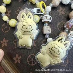 ゴールド 999 純金新しいラブブキーホルダーラブブ携帯電話チェーンバッグペンダントガールフレンド用