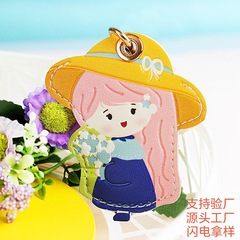 Pu レザーペンダントエアタグ保護カバーかわいい女の子アクセスカードカバーバッグぶら下げギフトキーホルダーペンダント
