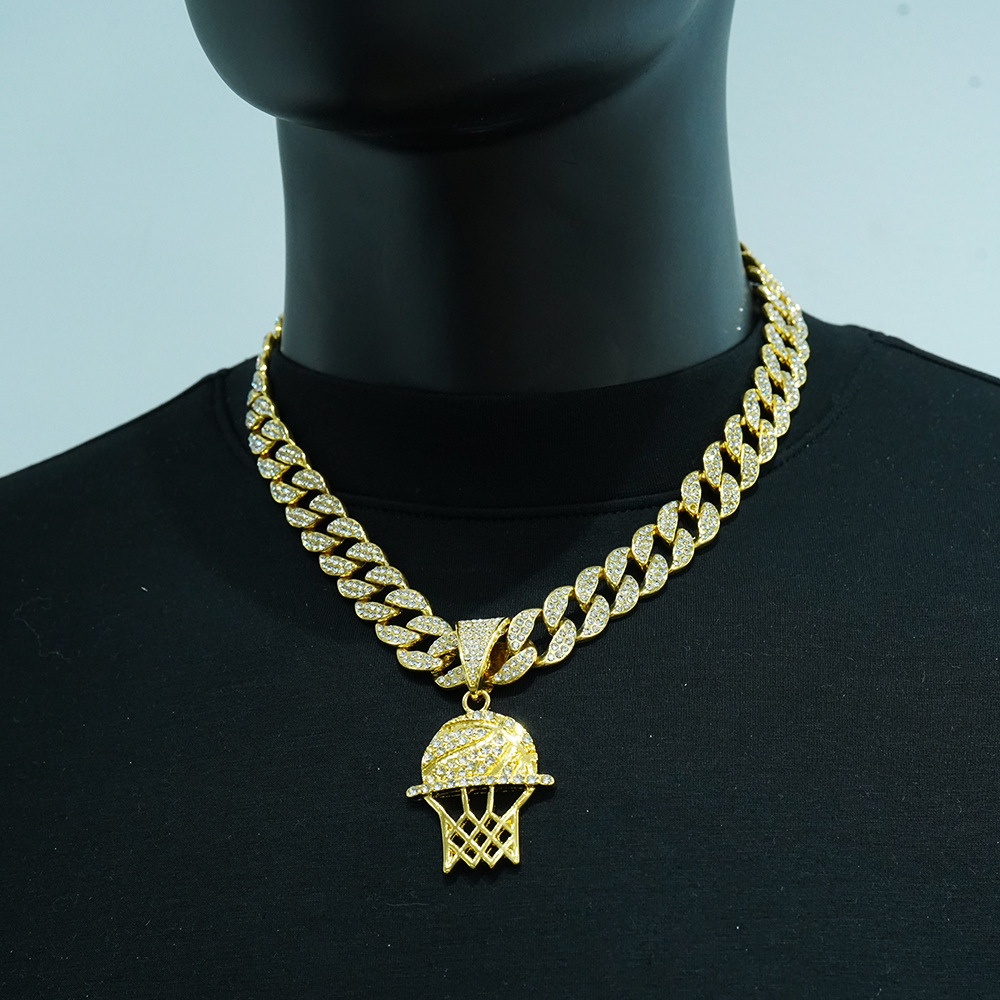 Colgante de oro con cadena cubana de 18inch