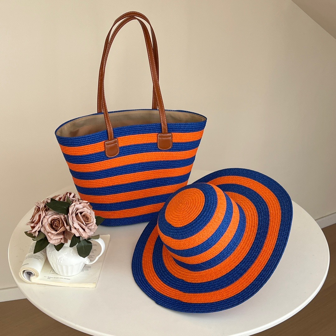 Nueva bolsa de paja de hombro bolsa de tejido de verano casual versátil moda de mujer playa bolsa de tejido de arena versátil