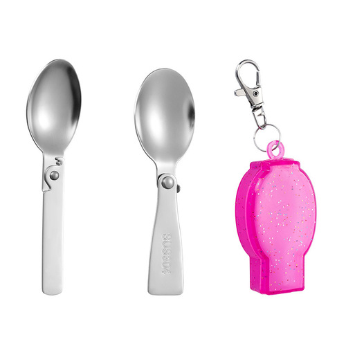 Folding tableware set multifunctional stainless steel spoon knife fork salad spoon outdoor camping portable set wholesale