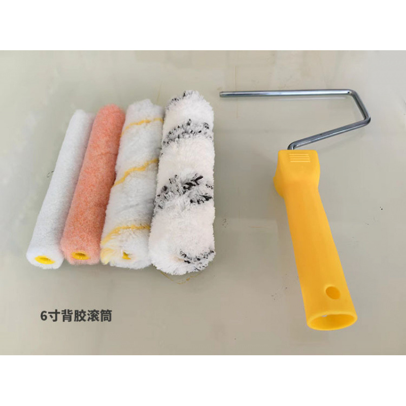 4 pulgadas 6 cepillo de rodillo pequeño mango corto 18cm mini núcleo de rodillo pequeño rodillo colocado barril de recubrimiento regalos de adhesivo