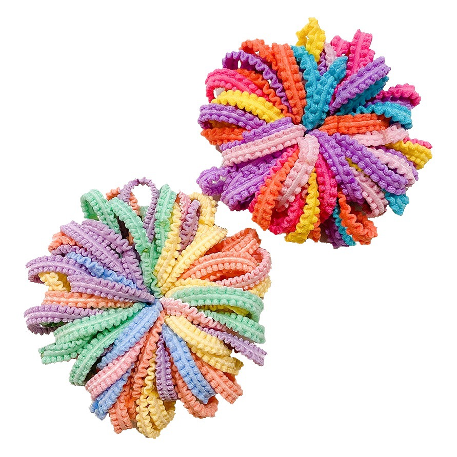 Candy color sin costuras cuerda de pelo banda de pelo de las mujeres de encaje pequeña banda de goma INS de alto aspecto tocado de los niños accesorios para el cabello al por mayor